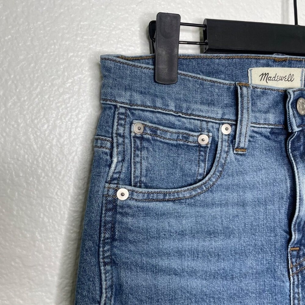 Madewell Cali Demi-Boot Jeans Size 25 Medium Wash Raw Hem High Rise Denim - Picture 12 of 16